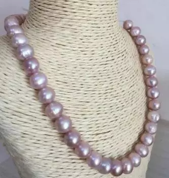 Великолепное ожерелье с лавандовым жемчугом южного моря в стиле барокко, диаметром 8–9 мм, 18 дюймов.