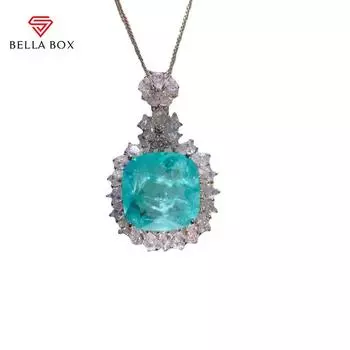 Великолепное ожерелье с подвеской Bella Box, эстетические свадебные аксессуары для шеи для женщин, уникальное ожерелье для церемонии и вечеринки, модные ювелирные изделия 45cm синий