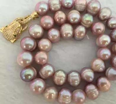 Великолепное ожерелье с жемчугом лаванды и барокко Южного моря диаметром 18 дюймов диаметром 10–11 мм.
