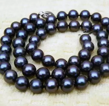 ВЕЛИКОЛЕПНОЕ ОЖЕРЕЛЬЕ VERL 18 ДЮЙМОВ 8-9 мм ИЗ НАТУРАЛЬНОГО ТАИТЯНСКОГО ЧЕРНОГО ЖЕМЧУГА