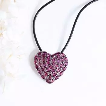 Великолепное романтическое большое ожерелье в форме сердца с натуральным гранатом-родолитом для женщин на годовщину свадьбы, изысканные ювелирные изделия, подарок L красный