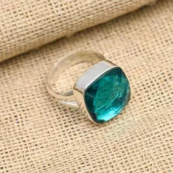 Великолепное ювелирное изделие ручной работы из стерлингового серебра 925 пробы с драгоценным камнем индиколит, милое кольцо для нее 4 синий