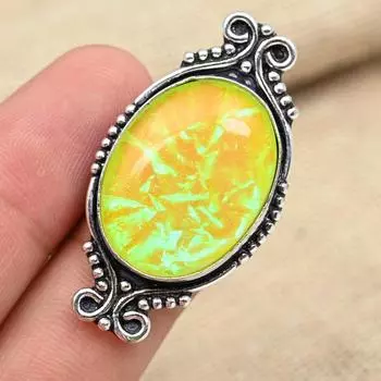 Великолепное желтое тройное опаловое ювелирное кольцо ручной работы из стерлингового серебра 925 пробы 4 жёлтый