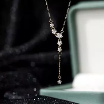 Великолепное Звездное Ожерелье для Женщин, Красивая Легкая Роскошная Высококачественная Дизайнерская Цепочка со Звездой и Кисточками на Ключицу, Цепочка на Шею