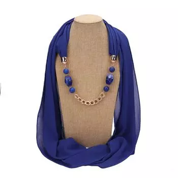 Великолепные бусины, шарф с круглым кольцом, женские аксессуары для шарфов, ожерелье, шарф в этническом стиле One Size