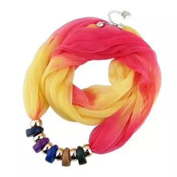 Великолепные бусины, шарф с круглым кольцом, женские аксессуары для шарфов, ожерелье, этнический шарф One Size жёлтый