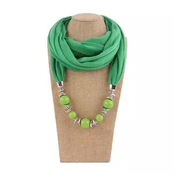 Великолепные бусины, шарф с круглым кольцом, женские аксессуары для шарфов, ожерелье, этнический шарф One Size зелёный