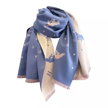 Великолепные бусины, шарф с круглым кольцом, женские аксессуары для шарфов, ожерелье, этнический шарф One Size синий