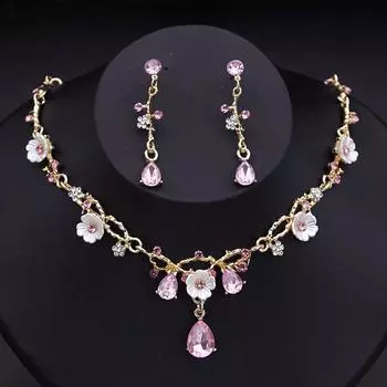 Великолепные комплекты ювелирных изделий невесты из кристаллов для женщин, роскошные цветочные колье, серьги, свадебное платье, свадебные комплекты ожерелий, мода