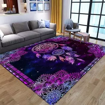 Великолепные ковры с 3d принтом мандалы и цветочным принтом для гостиной, декора спальни, ковер, мягкий фланелевой домашний прикроватный коврик, коврики для игровой площадки 80x120cm