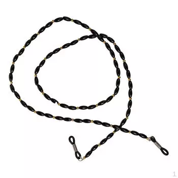 Великолепные овальные очки с бисером на шее, ремешок на шнурке, цепочка для очков, солнцезащитные очки - черные