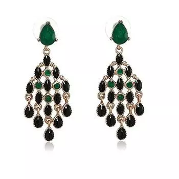 Великолепные позолоченные серьги с подвесками Estele с кристаллами для женщин