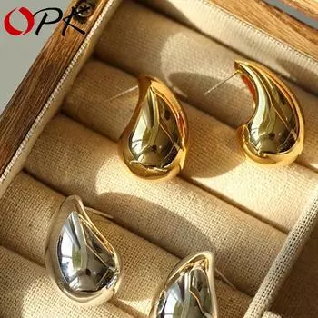 Великолепные преувеличенные большие женские оправы, массивная нержавеющая сталь, позолота, эффектные украшения для ушей золотой