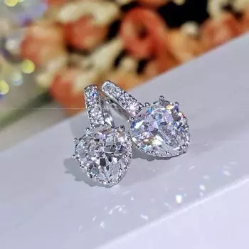 Великолепные простые серьги-кольца из стерлингового серебра 925 пробы в форме сердца для женщин, свадебные украшения, серьги с кубическим цирконием, женский аксессуар красный