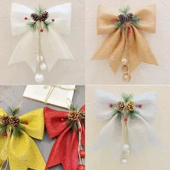 Великолепные рождественские банты с блестящей пудрой мгновенно украсят ваш интерьер серебряный