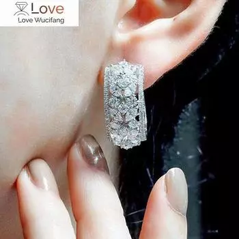 Великолепные серьги-гвоздики для женщин, сверкающие кристаллы CZ, роскошные аксессуары для вечеринки, модные женские украшения для свадебной церемонии