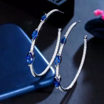 Великолепные свадебные украшения CMM, большие круглые серьги-кольца с кубическим цирконием разноцветный