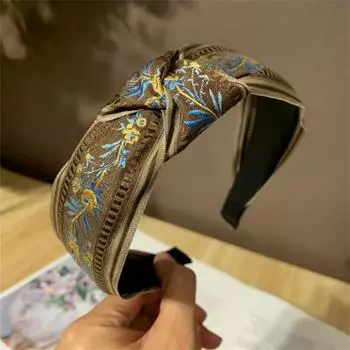 Великолепные тканевые повязки на голову с цветами для женщин, модные широкие повязки на голову, повязки для волос для девочек, обруч, женский головной убор, аксессуары для волос