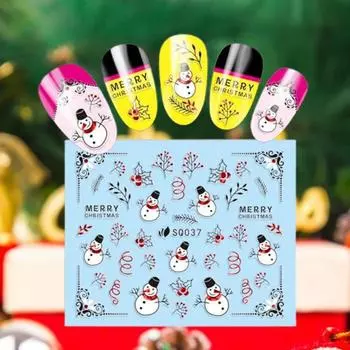 Великолепные устойчивые к выцветанию креативные наклейки для ногтей Xmas Art Decal Cartoon Christmas Slider Supplies A
