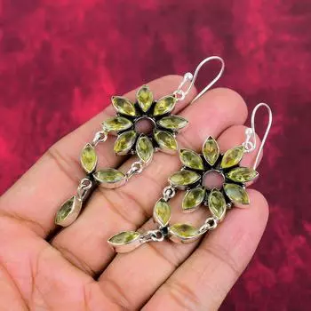 Великолепные ювелирные изделия ручной работы из стерлингового серебра 925 пробы с цитрином, красивые серьги с драгоценными камнями, ювелирные изделия с цитрином для любви 303 Inches жёлтый