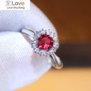 Великолепные женские кольца на палец с розово-красным хрустальным камнем, изысканные помолвочные украшения, аксессуары, повседневное сочетание 8