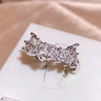 Великолепные женские кольца с кубическим цирконием, роскошные инкрустации белым камнем CZ, модные женские аксессуары для пальцев для вечеринки, обручальное кольцо 6