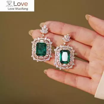 Великолепные женские вечерние серьги с ослепительным циркониевым камнем-подвеской, роскошные женские аксессуары для юбилейной церемонии, ювелирные изделия