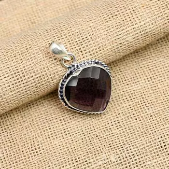 Великолепный аметист, драгоценный камень, подвеска ручной работы из стерлингового серебра 925 пробы для нее 1.50 Inches фиолетовый