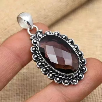 Великолепный аметист, драгоценный камень, подвеска ручной работы из стерлингового серебра 925 пробы для женщин 1.81 Inches фиолетовый