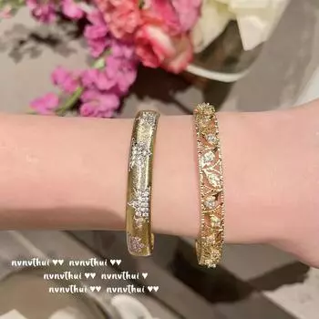 Великолепный браслет XINGX с драгоценными камнями, тканый резной браслет из золота 18 карат, кружевной браслет с сотами и цирконами в виде листьев, комбинация