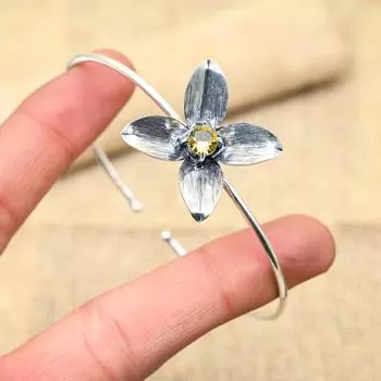 Великолепный цитрин, драгоценный камень, ювелирные изделия ручной работы из стерлингового серебра 925 пробы, регулируемый браслет для женщин