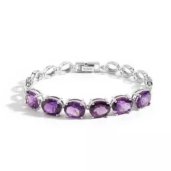 Великолепный дизайн из натурального африканского аметиста, легкий роскошный браслет из стерлингового серебра 925 пробы, женские ювелирные украшения, банкет на годовщину 19cm фиолетовый