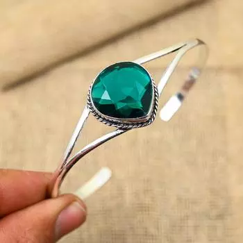 Великолепный драгоценный камень индиколит ручной работы из чистого серебра 925 пробы с регулируемыми манжетами для нее Adjustable синий