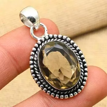 Великолепный дымчатый топаз, драгоценный камень ручной работы, стерлинговое серебро 925 пробы, ювелирный кулон для свадебного подарка