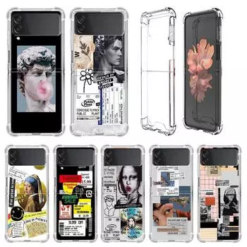 Великолепный художественный эстетический чехол «Дэвид Мона Лиза» для Samsung Galaxy Z Flip 3 4 5g Funda Z Flip3 прозрачный жесткий противоударный чехол для телефона Samsung Z Flip 5G