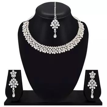 Великолепный комплект украшений/ожерелья из посеребренного сплава для женщин