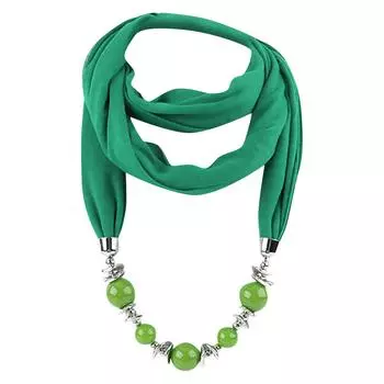 Великолепный круглый шарф с бусинами, женский шарф, аксессуары, ожерелье, этнический шарф One Size зелёный