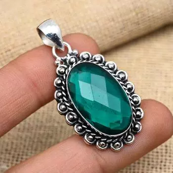 Великолепный кулон из стерлингового серебра 925 пробы с драгоценным камнем индиколита ручной работы ко Дню памяти 1.81 Inches синий