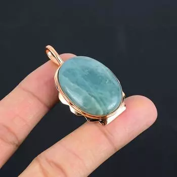 Великолепный кулон ручной работы из меди с аквамарином и драгоценным камнем для любви 1.97 Inches синий