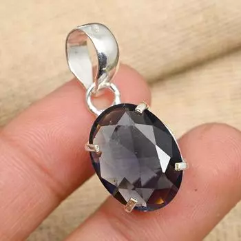 Великолепный кулон ручной работы из стерлингового серебра 925 пробы с драгоценным камнем иолит для свадебного подарка