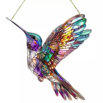 Великолепный ловец солнца колибри акриловый витраж подвесной декор на все времена года идеальный декор для дома и сада