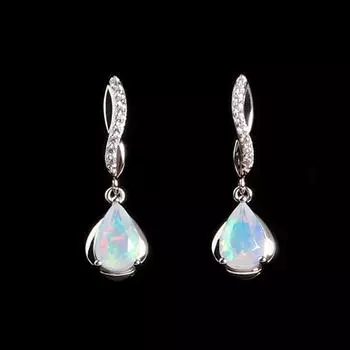 Великолепный модный дизайн, серьги из стерлингового серебра с натуральным опалом и драгоценными камнями придают женской повседневной жизни нежную элегантность. m серебряный