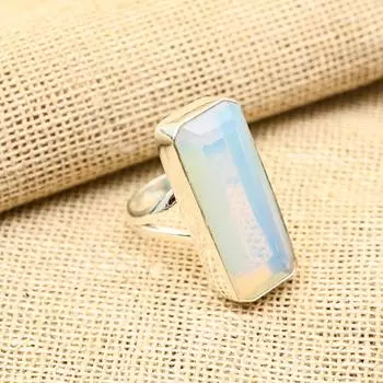 Великолепный молочный опал, драгоценный камень, ювелирные изделия ручной работы из стерлингового серебра 925 пробы, прекрасное кольцо для женщин