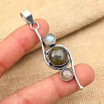 Великолепный натуральный кулон ручной работы из стерлингового серебра 925 пробы с лабрадоритом для женщин