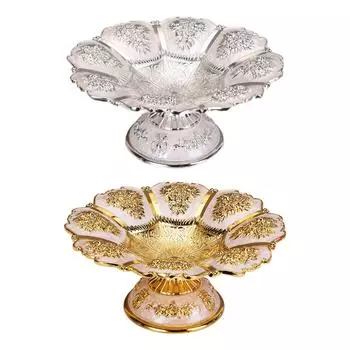 Великолепный поднос для фруктов, многоразовые металлические миски в европейском стиле из сплава, тарелки для закусок, кондитерские изделия, шоколадный клуб, конфеты, печенье, фрукты