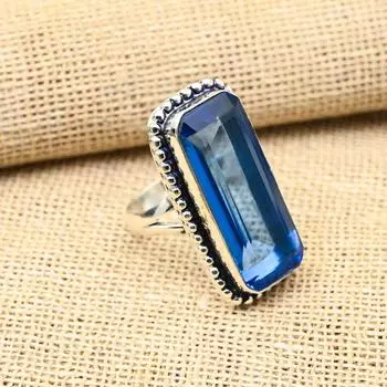 Великолепный танзанит, драгоценный камень, ювелирное кольцо из стерлингового серебра 925 пробы, кольцо ручной работы для свадебного подарка 4 синий