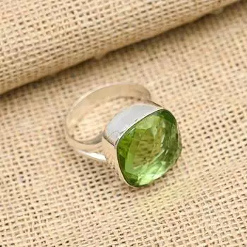 Великолепный зеленый аметист, драгоценный камень, ювелирные изделия ручной работы из стерлингового серебра 925 пробы 4 зелёный