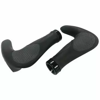 VELO Bicycle Grips Bar Set of 1 and Small [with Ends] (Left Right), Black, (VLG-1185AD3-G2) чёрный