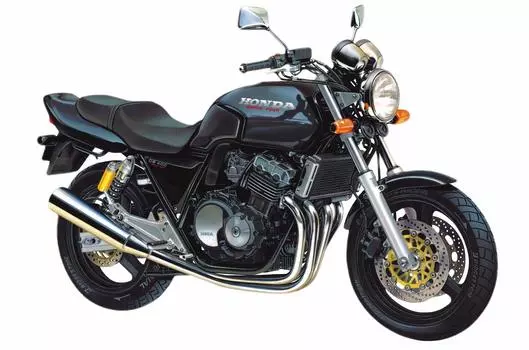 Велосипед Aoshima Bunka Kyozaisha серии Honda CB400SF, пластиковая модель 1/12 №9 чёрный