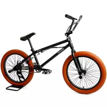 Велосипед BMX Mingde, 20MD-643-BMX GMINDI 20-дюймовый трюковой велосипед из алюминиевого сплава, цветные шины 20-2.40, подходит для роста 110-165 чёрный